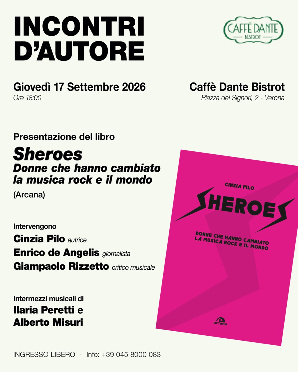 Al Caffè Dante di Verona "Sheroes", il libro sulle grandi donne del Rock