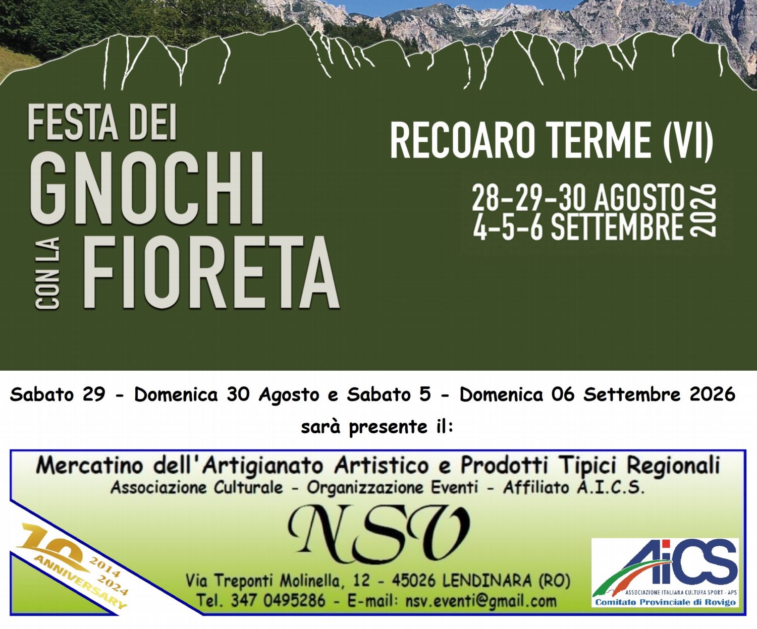 Mercatini della Festa dei Gnochi con la Fioreta
